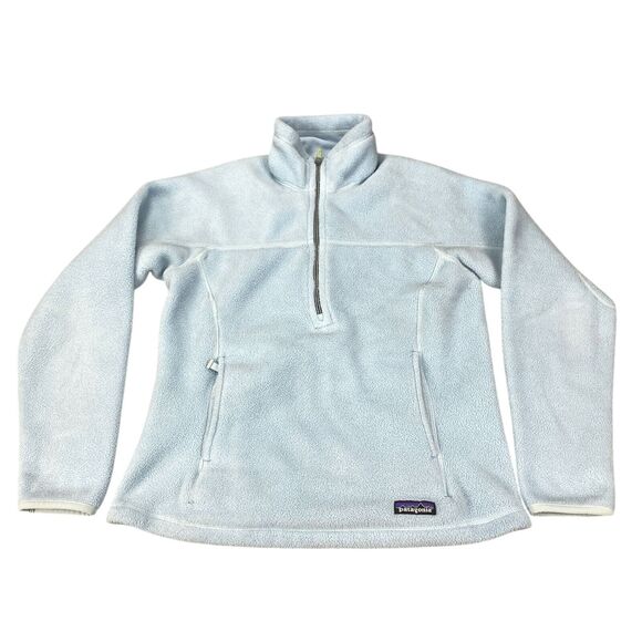 Patagonia Sweaters - Patagonia Synchilla Quarter Zip Fleece Pullover Baby Blue Women’s Small